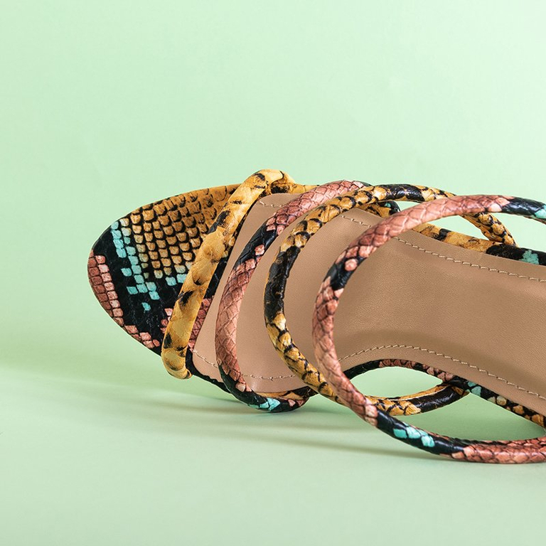 Papuci multicolori cu relief pe stâlpul superior Furlisa - Încălțăminte