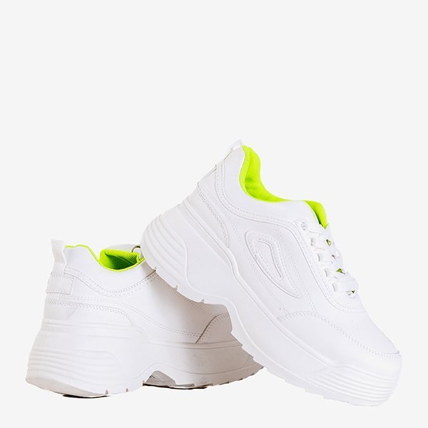 Adidași de damă albi și galbeni cu talpă groasă Free And Young - Încălțăminte