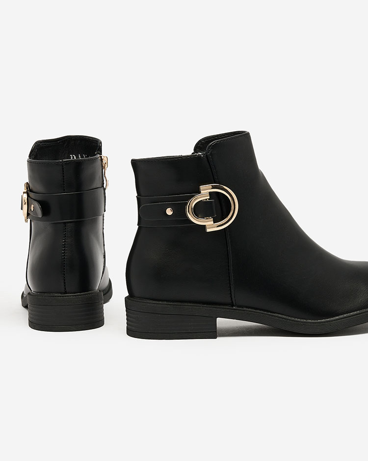 Royalfashion Cizme negre pentru femei a'la sztyblety cu ornamente Ederte