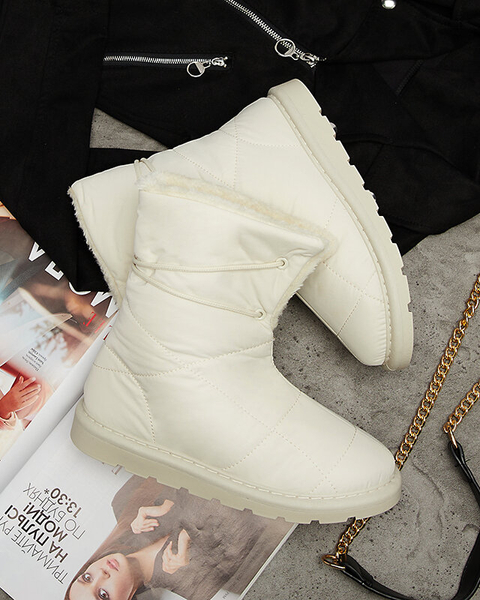 Bej pantofi de damă a'la cizme de zăpadă Amirfu- Footwear