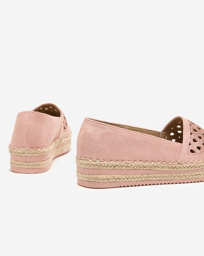 OUTLET Espadrile slip on dama roz cu zirconiu Wexy - Pantofi
