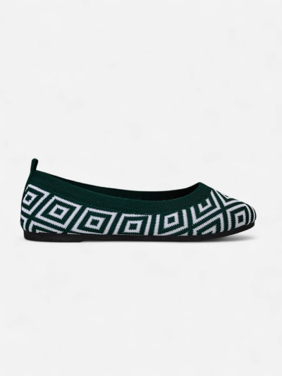 Royalfashion Balerini de damă din material textil cu imprimeu geometric Metric