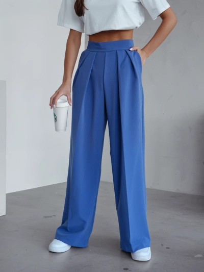 Pantaloni largi pentru femei Royalfashion cu pliuri
