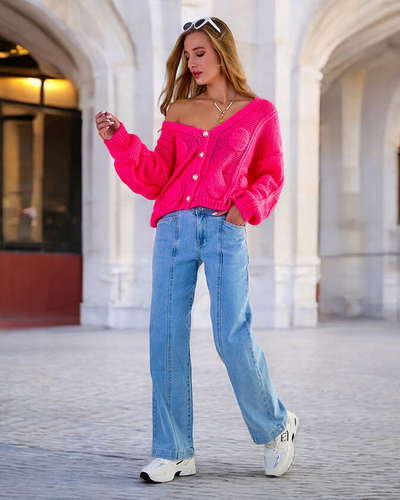 Royalfashion Pulover tricotat pentru femei cu nasturi