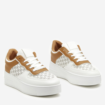 Pantofi sport dama albi cu imprimeu Glou - Incaltaminte