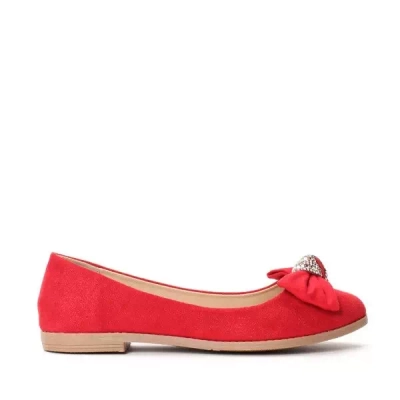 OUTLET Balerini roșii din piele ecologică Londra - încălțăminte