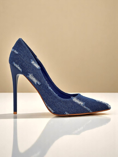 Royalfashion Pantofi stiletto pentru femei Denim Chic