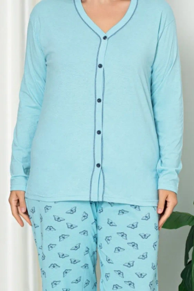 Royalfashion Pyjama pentru femei din bumbac, 2 piese, MĂRIMEA PLUS