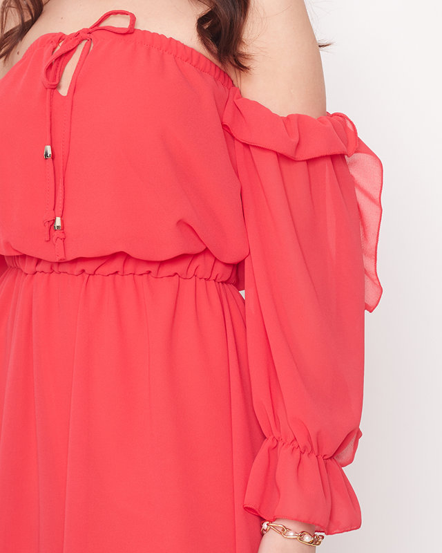 Rochie spaniolă pentru doamne roz închis - Îmbrăcăminte