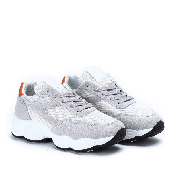 Biało - szare buty sportowe na wyższej podeszwie Faith - Obuwie