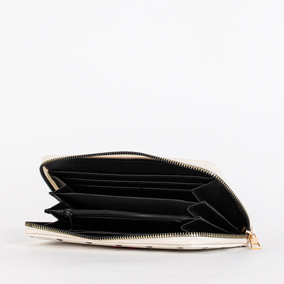 Portofel mare de dama alb cu inimioare - Accesorii