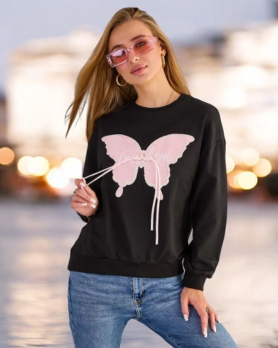 Royalfashion Hanorac cu imprimeu subțire din bumbac pentru femei