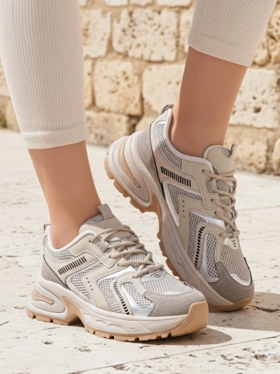 Aurelia Luna sneakers damă Royalfashion cu șireturi ecru