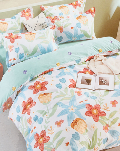 Royalfashion Lenjerie de pat cu flori 160x200 set de 3 piese