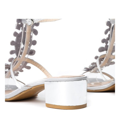 Srebrne sandały na płaskim obcasie Maritza - Obuwie