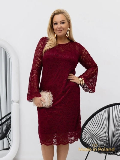 Rochie midi de damă din dantelă cu mâneci largi Kiss Star