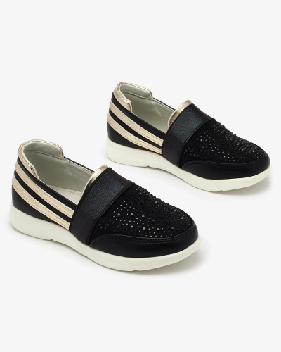 Adidași slip-on pentru copii negri - pe Ciarala - Încălțăminte