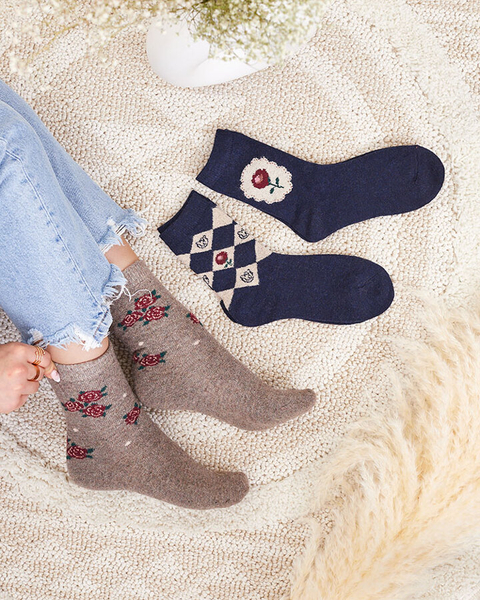 Royalfashion Set de șosete cu imprimeu pentru femei 3/pachet