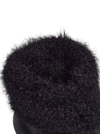 Botine de damă din piele ecologică cu toc gros și tricot Tirave