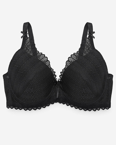 Sutien de damă din dantelă neagră - Lenjerie intimă