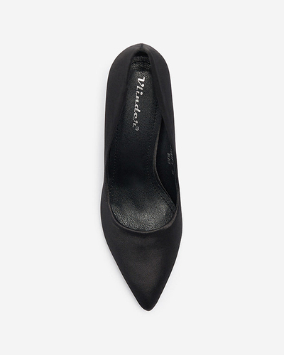 OUTLET Pantofi negri din satin pentru femei pe un stiletto mai înalt Norija - Încălțăminte