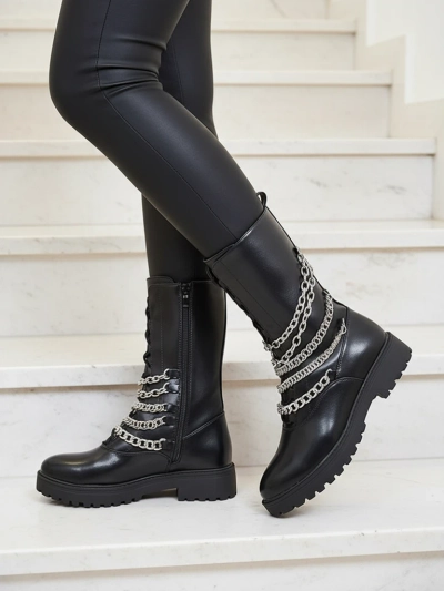 Royalfashion Cizme bagger de damă în negru Goserre