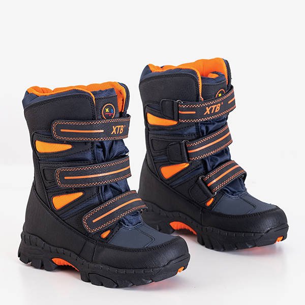 Cizme de zăpadă băieți negre și portocalii de la Dyzio - Pantofi