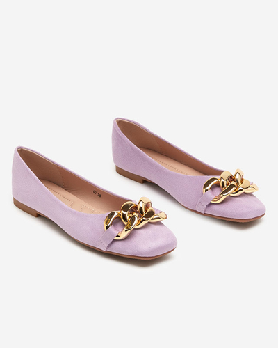 OUTLET Balerini de dama violet cu decor Caviene - Incaltaminte