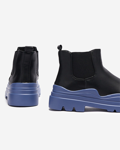 Cizme negre de damă cu slip-on pe talpă Beja mov - Încălțăminte