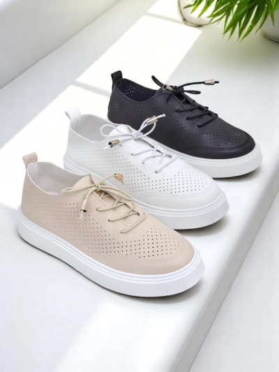 Royalfashion Pantofi sport perforați pentru femei cu șireturi Vaned