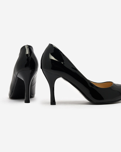 Royalfashion Pantofi cu toc Degonola lăcuiți negri