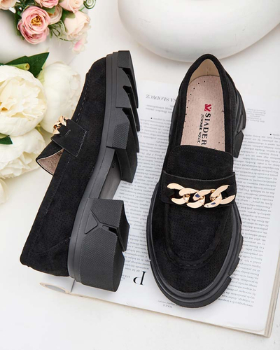 Royalfashion Mocasini din eco-suede cu ornament Zaffix