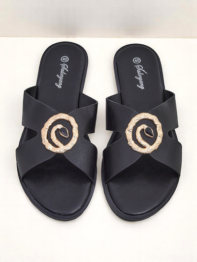 Royalfashion Uma futu na flat gron Golden Step