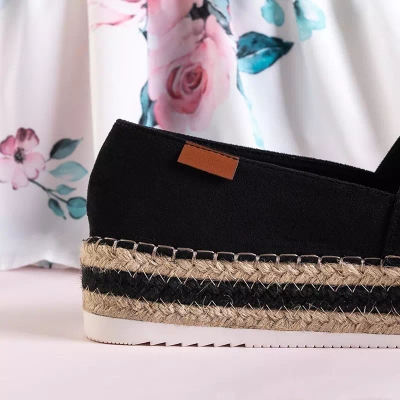 OUTLET Espadrile de dama negre pe platforma Molandia - Pantofi