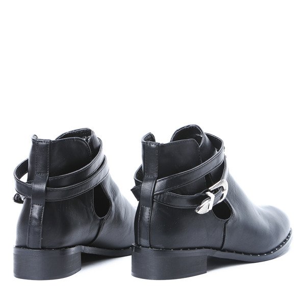 Czarne botki z wycięciami Heather - Obuwie