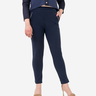 Treggings damă bleumarin PLUS SIZE - Îmbrăcăminte