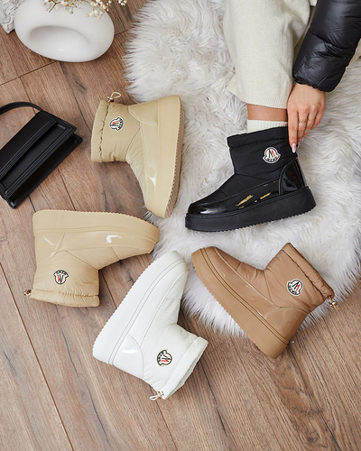 Royalfashion Cizme de zăpadă slip-on pentru femei de culoare neagră Ademra