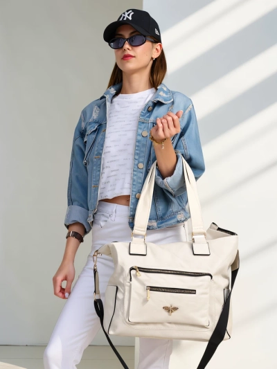 Geantă de mână Royalfashion pentru femei, din eco-piele, cu un buzunar pe față