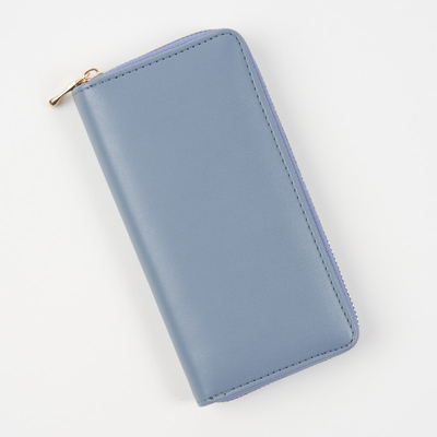 Portofel mare de dama albastru din piele ecologica - Accesorii