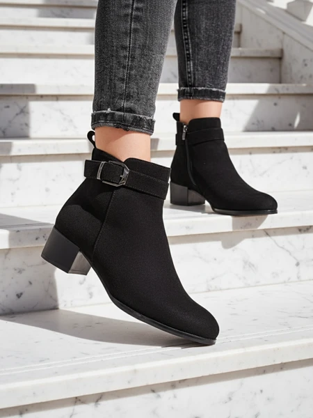 Botine Elegante Nero din Piele Ecologică