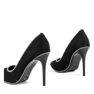 OUTLET Pompi negri pe toc stiletto Rosalicia - Pantofi