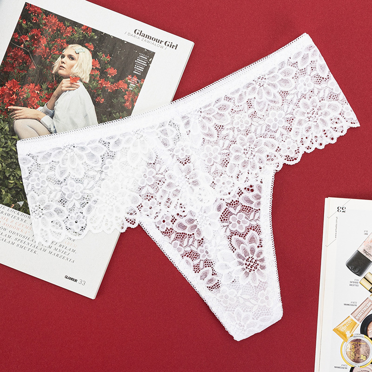 Tanga dama alba din dantela - Lenjerie intima