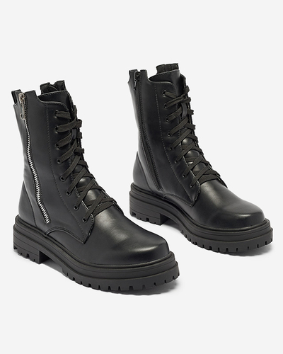 Cizme bagger de damă negre cu toc plat Fetisa - Încălțăminte