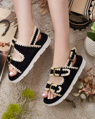 Royalfashion Sandale Lunnay eko din piele de căprioară pentru femei