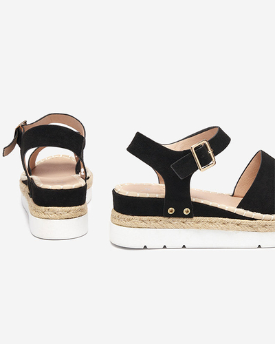 OUTLET Sandale negre dama pe pană Setovia - Încălțăminte