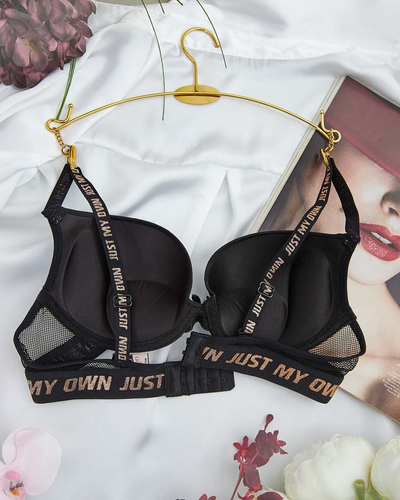 Royalfashion Sutien pentru femei decorat cu inscripții