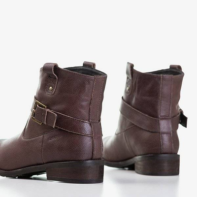 OUTLET Cizme de damă maro închis din piele naturală Kerga - Încălțăminte