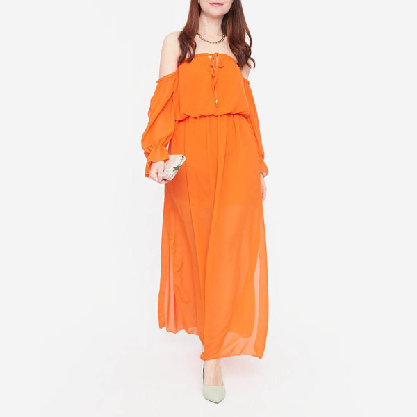 Rochie spaniolă portocalie maxi pentru femei - Îmbrăcăminte