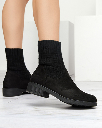 Cizme de damă negre a'la sock Asencion - Încălțăminte