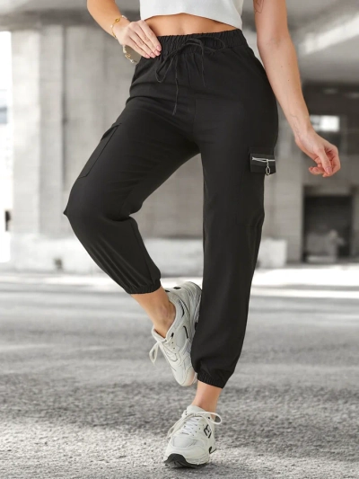 Pantaloni cargo pentru femei Royalfashion cu elastic la capătul picioarelor